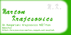 marton krajcsovics business card